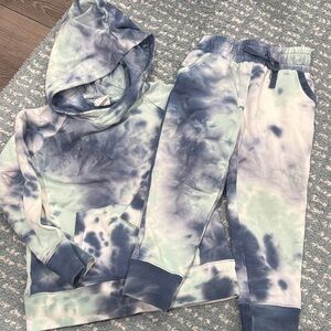 Kids Tie-Dye Hoodie & Joggers - Blue Mint